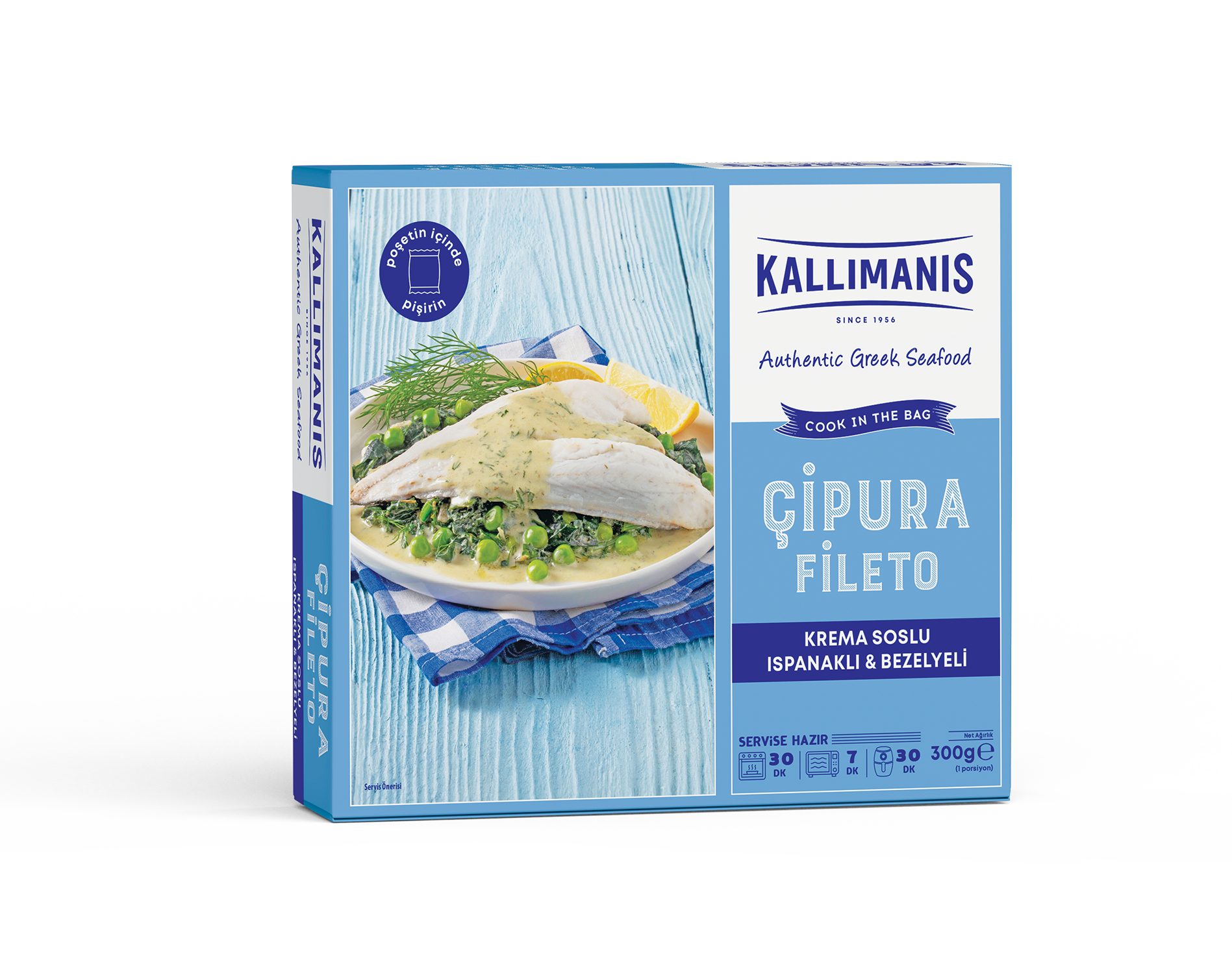 Kallimanis Cook In The Bag �ipura Fileto - Krema Soslu, Ispanakl� ve Bezelyeli
